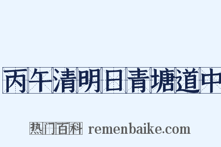 丙午清明日青塘道中是什么意思的图片